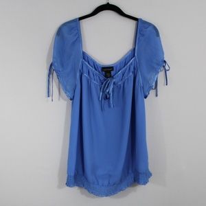 Lane Bryant Blue Baby Doll Style Top